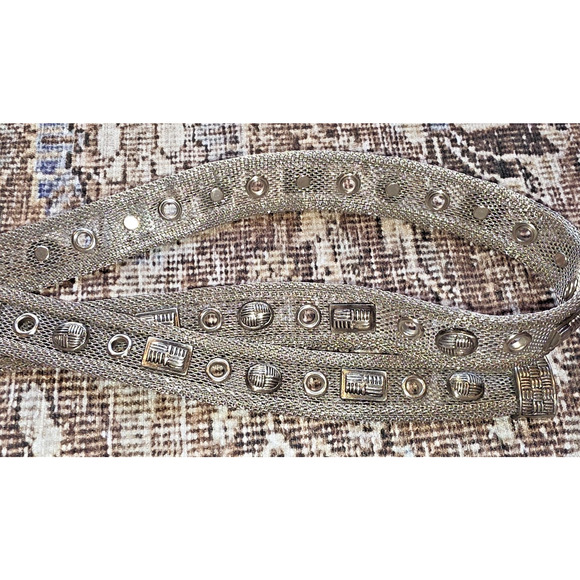 VTG Metal Mesh Women’s Belt Silver Tone Adjustable Retro Disco Y2K Festival - Picture 6 of 6